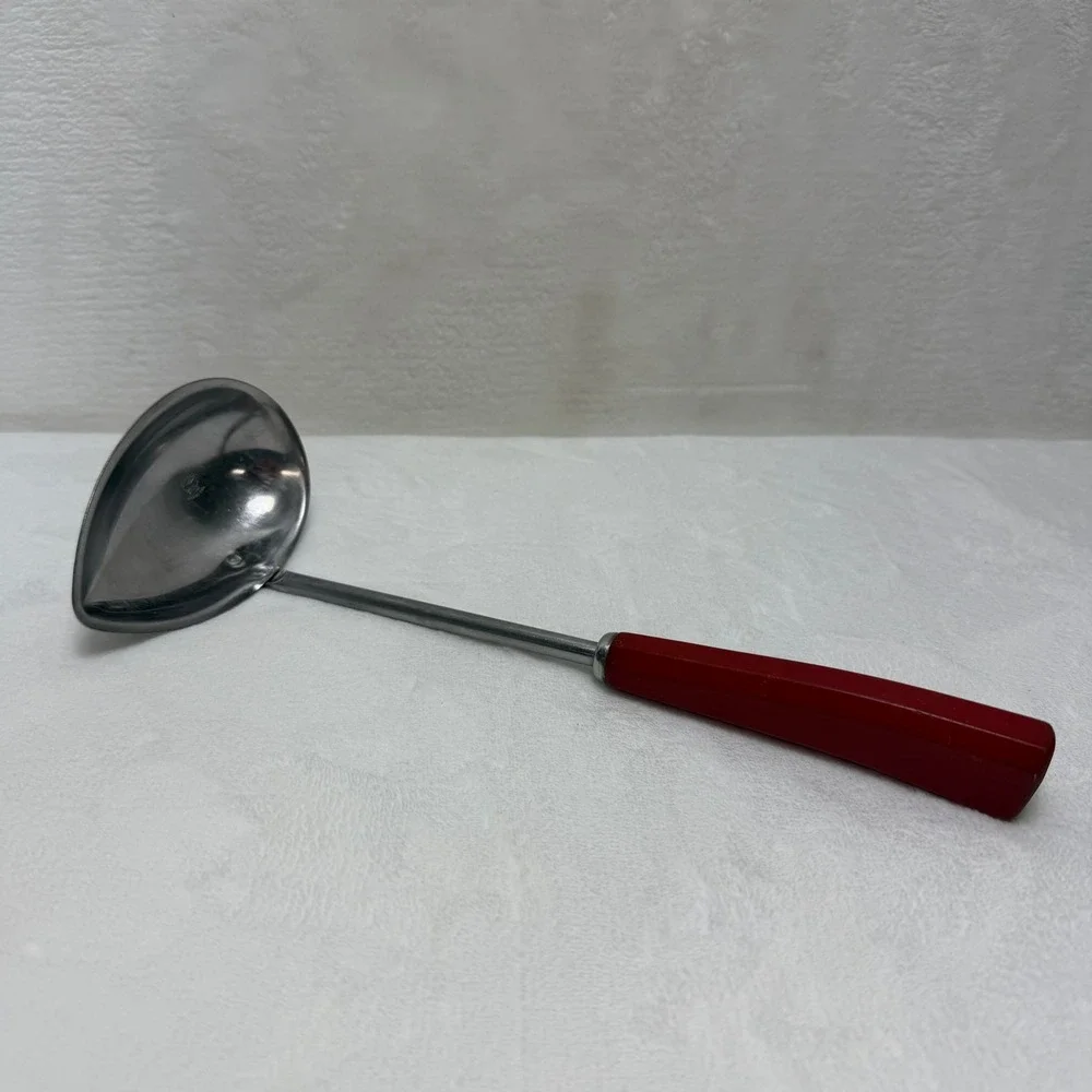 VTG 1950's Corona Red Bakelite Handle Gravy Ladle Retro Serving Spoon Farmhouse